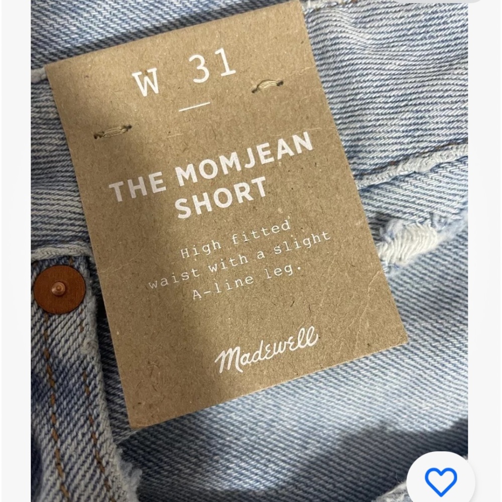 Madewell women’s denim shorts The Mom
Jean Size 31 NWT - Picture 6 of 10